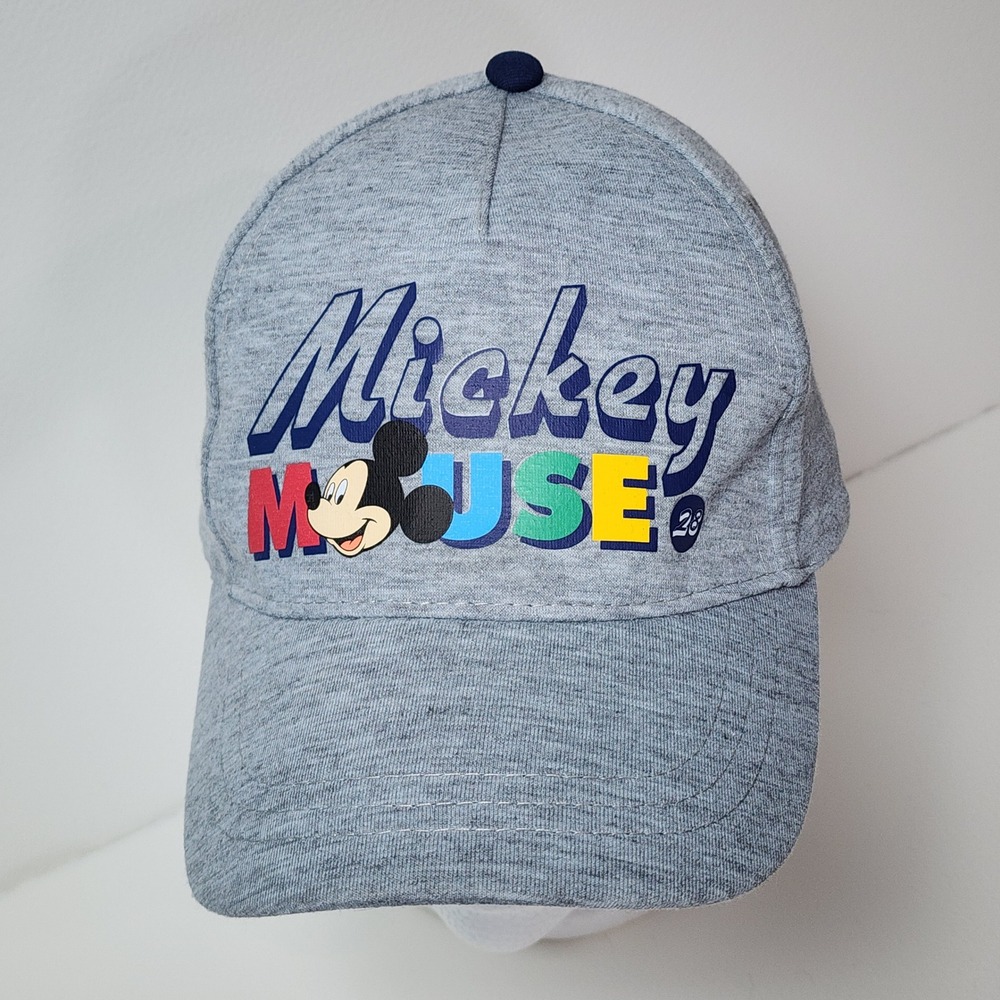 Disney Mickey‎ Mouse Baseball Cap Hat Mens Gray Snapback Graphic Official Logo